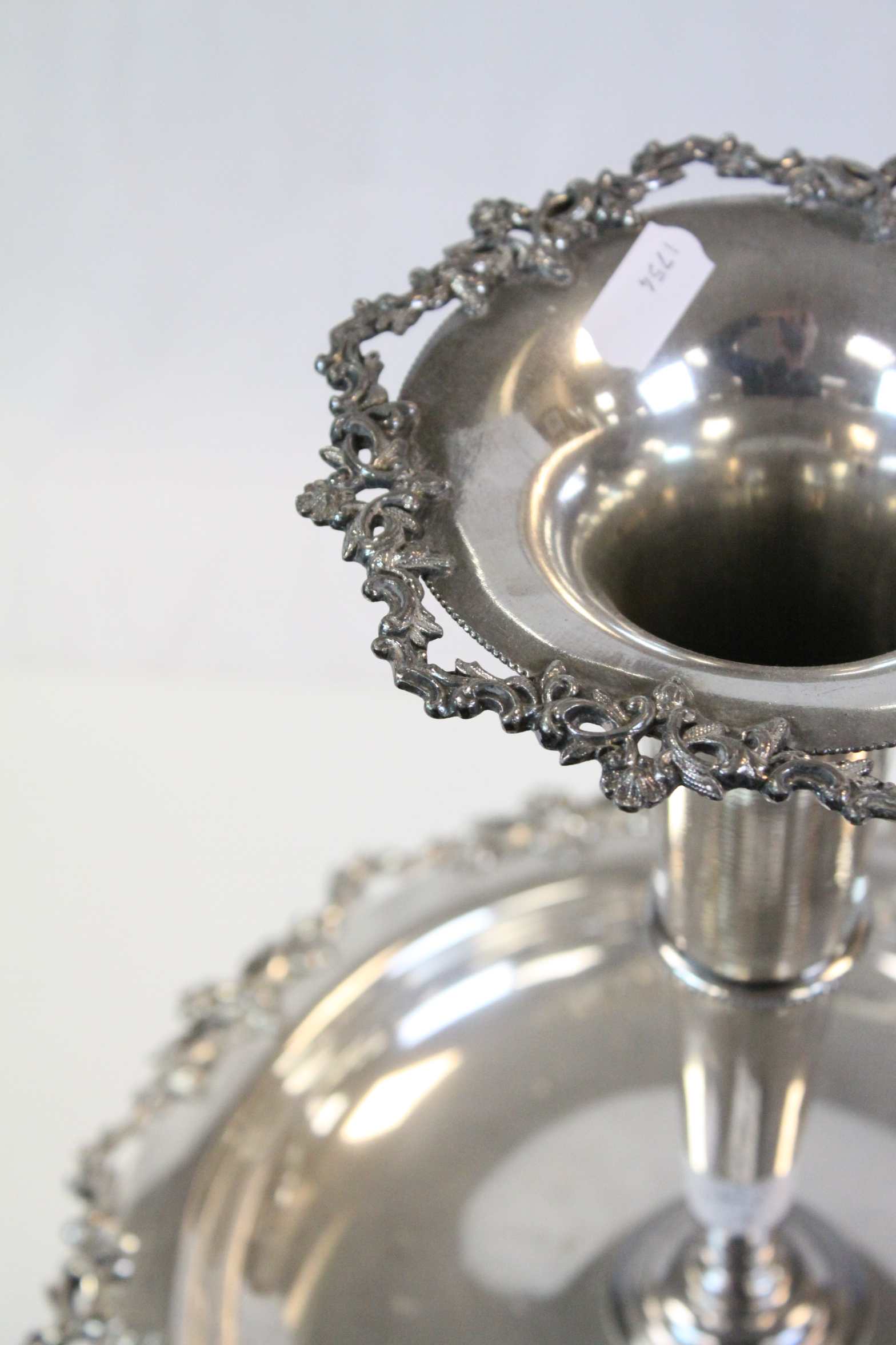 Silver plated three tier combination epergne fruit stand, three cornucopia branches forming the - Image 3 of 6