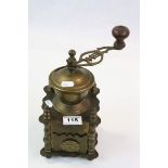 Brass Coffee Grinder, with wooden internal draw