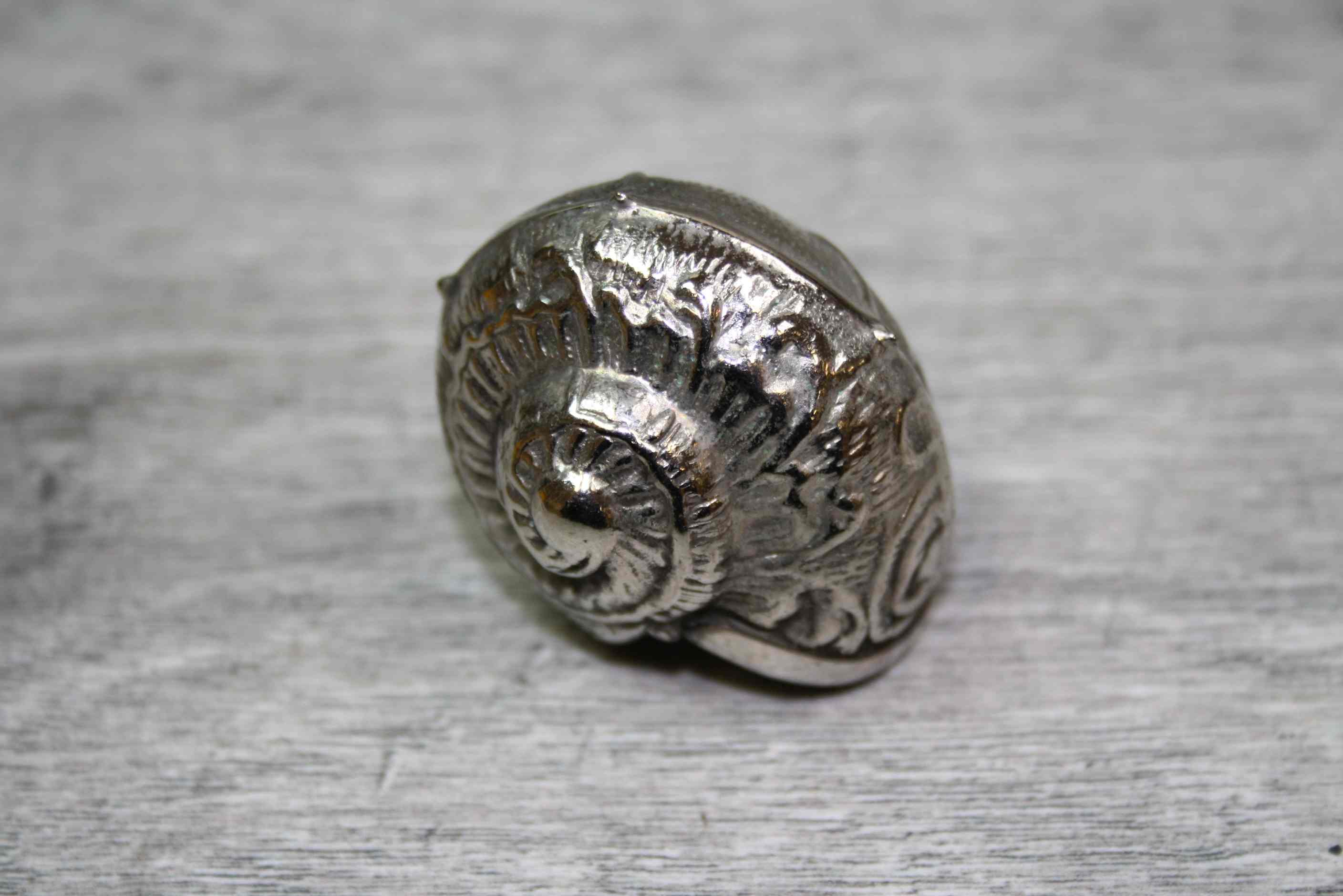 A Silver Plated Vesta case in the form of a Snail