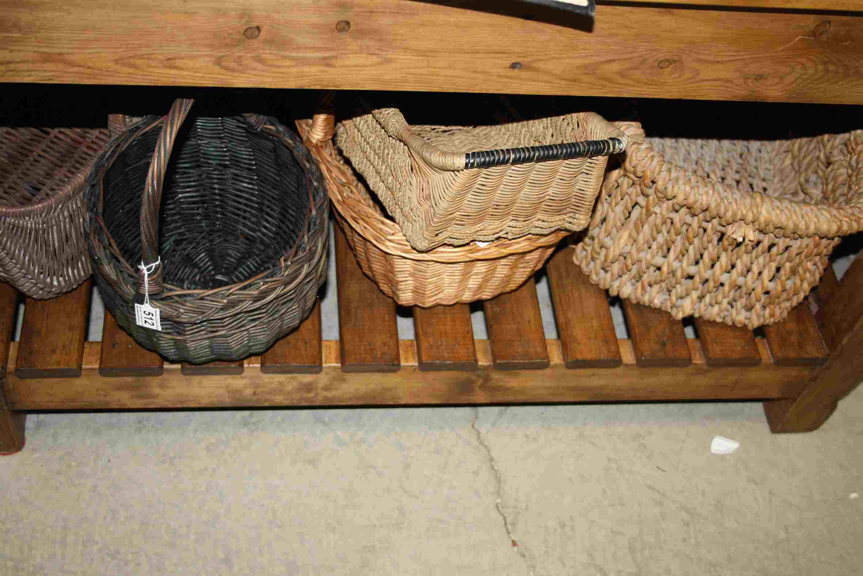 A collection of six vintage baskets