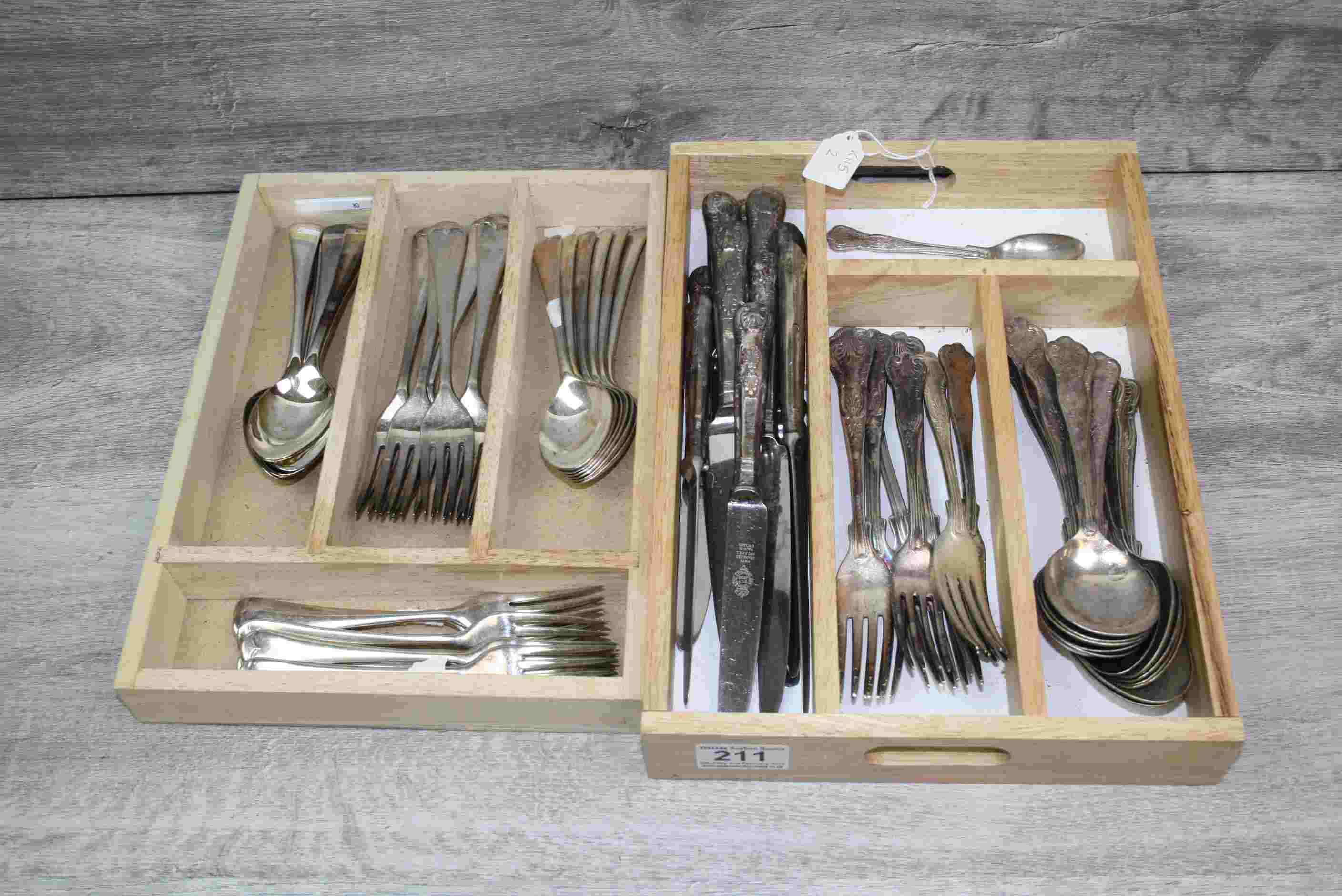 Group of Silver Plated Kings Pattern Cutlery plus other Silver Plated Cutlery