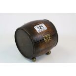 Vintage Treen barrel shaped Tea Caddy