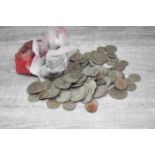 Bag of mixed vintage UK coinage to include Silver