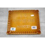 French ceramic Advertising plaque for "Petite Beurre" Biscuits "Nantes" circa 1950