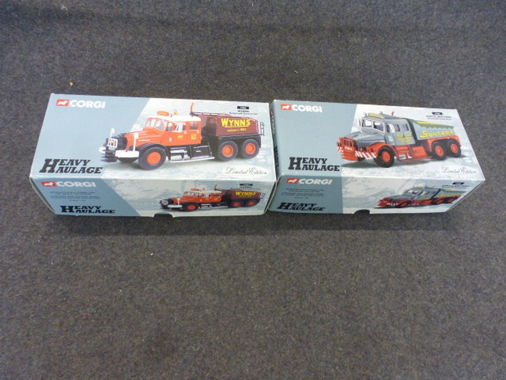 Two boxed 1:50 Corgi ltd edn Heavy Haulage diecast models to include Sunter Brothers (17902) and