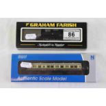 Boxed Graham Farish 371950 94XX Pannier Tank BR Black 8424 E/Emblem and a boxed Dapol 2P-004-001