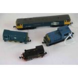 Four N gauge locomotives to include an unmarked County of Hertfordshire 47583 BR, Grafar BR 08113,