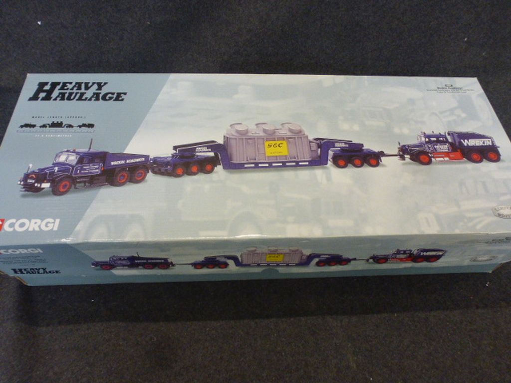 Boxed Corgi ltd edn Heavy Haulage 18007 Wrekin Roadways Scammell Contractor x 2, 24 Wheeler Girder