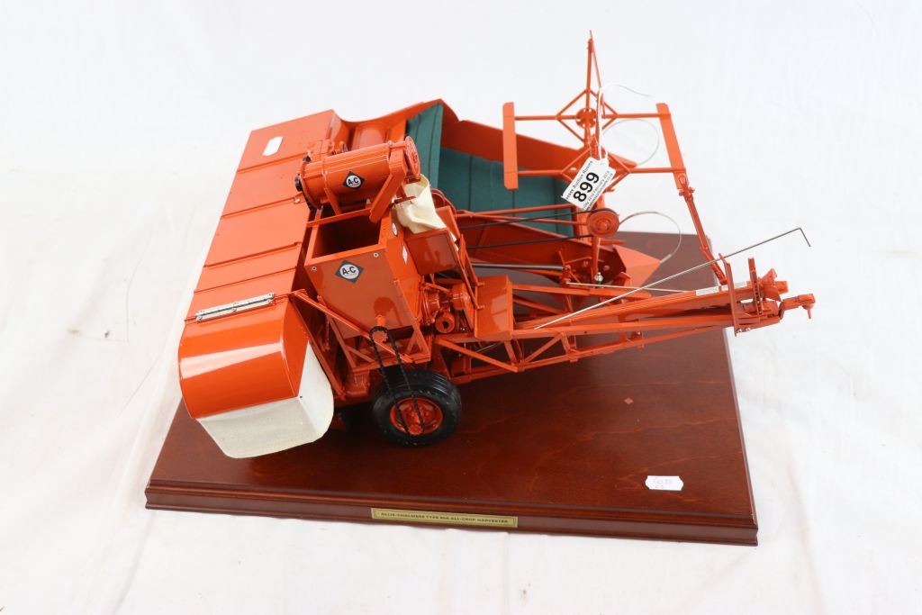 Metal kit built of high standard Allis-Chalmers Type 60A All-Crop Harvester in orange on wooden - Image 2 of 2