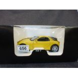 One boxed 1:18 Kyosho diecast model RX-7 L-Handle (Yellow 7010Y 12000)