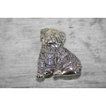 Silver Puppy Brooch