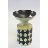 1950/ 60's ceramic Candlestick with Chessboard pattern and marked "Arabia Made in Finland 8 - 1"