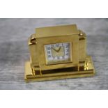 Small Heavy Brass Art Deco Style Clock