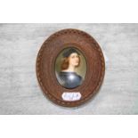 Berlin Style Porcelain Miniature of a Half Length Portrait