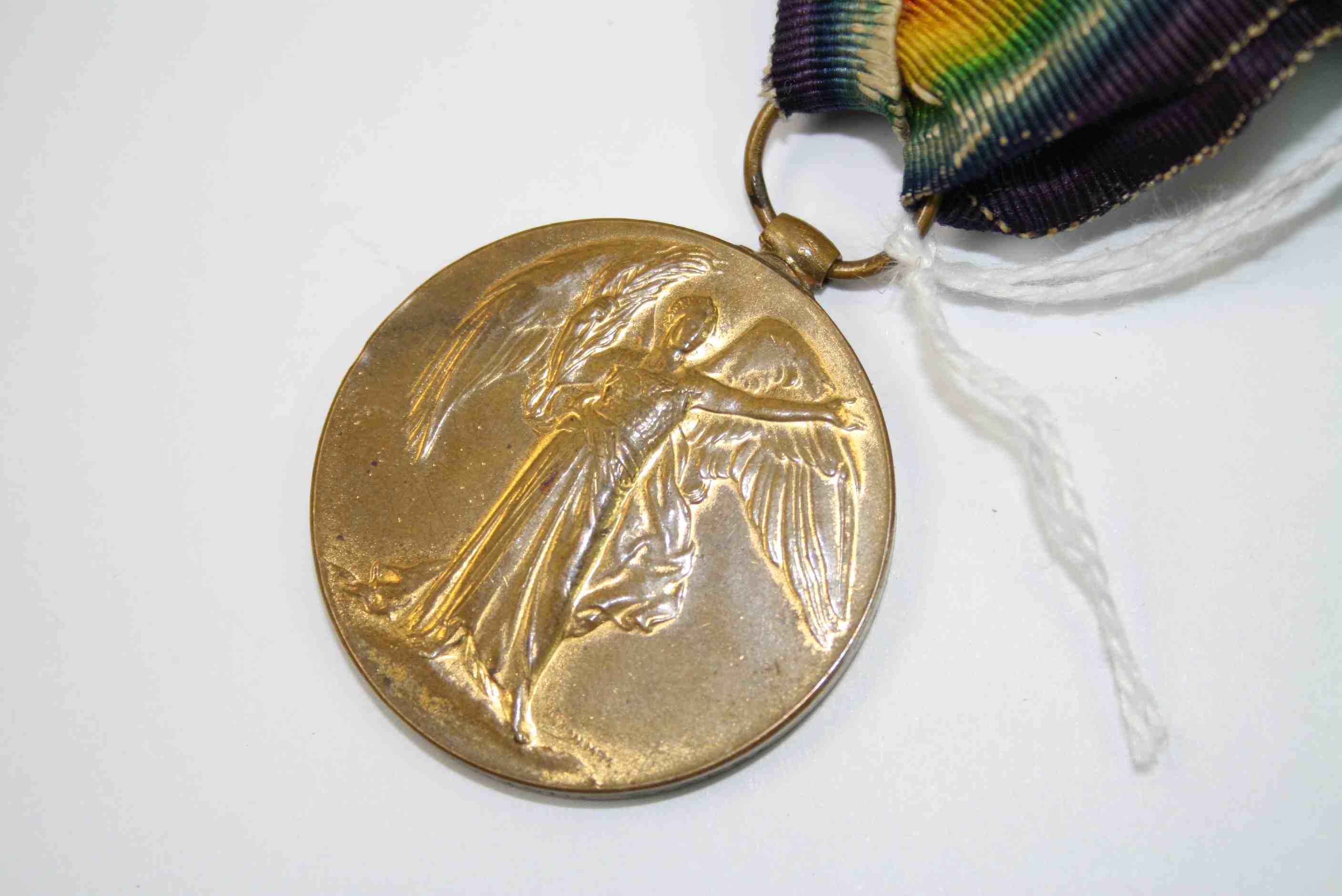 A Full Size British World War One / WW1 Victory Medal With Original Ribbon Issued To 23608 PTE W. - Image 3 of 4