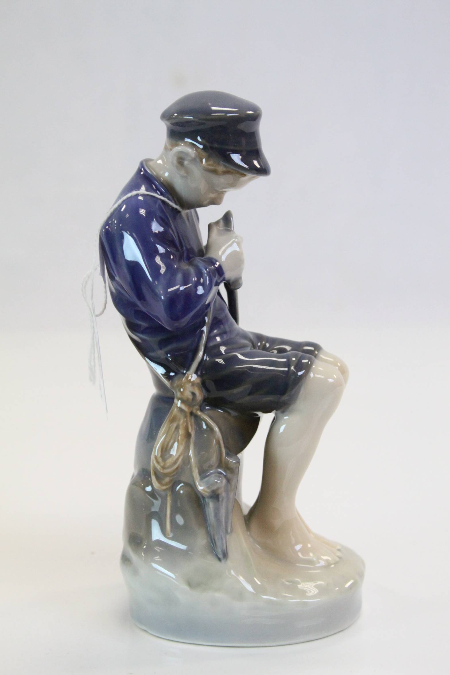 Royal Copenhagen porcelain figurine of a Young Boy cutting a Stick and marked to base DB 905 - Image 2 of 3