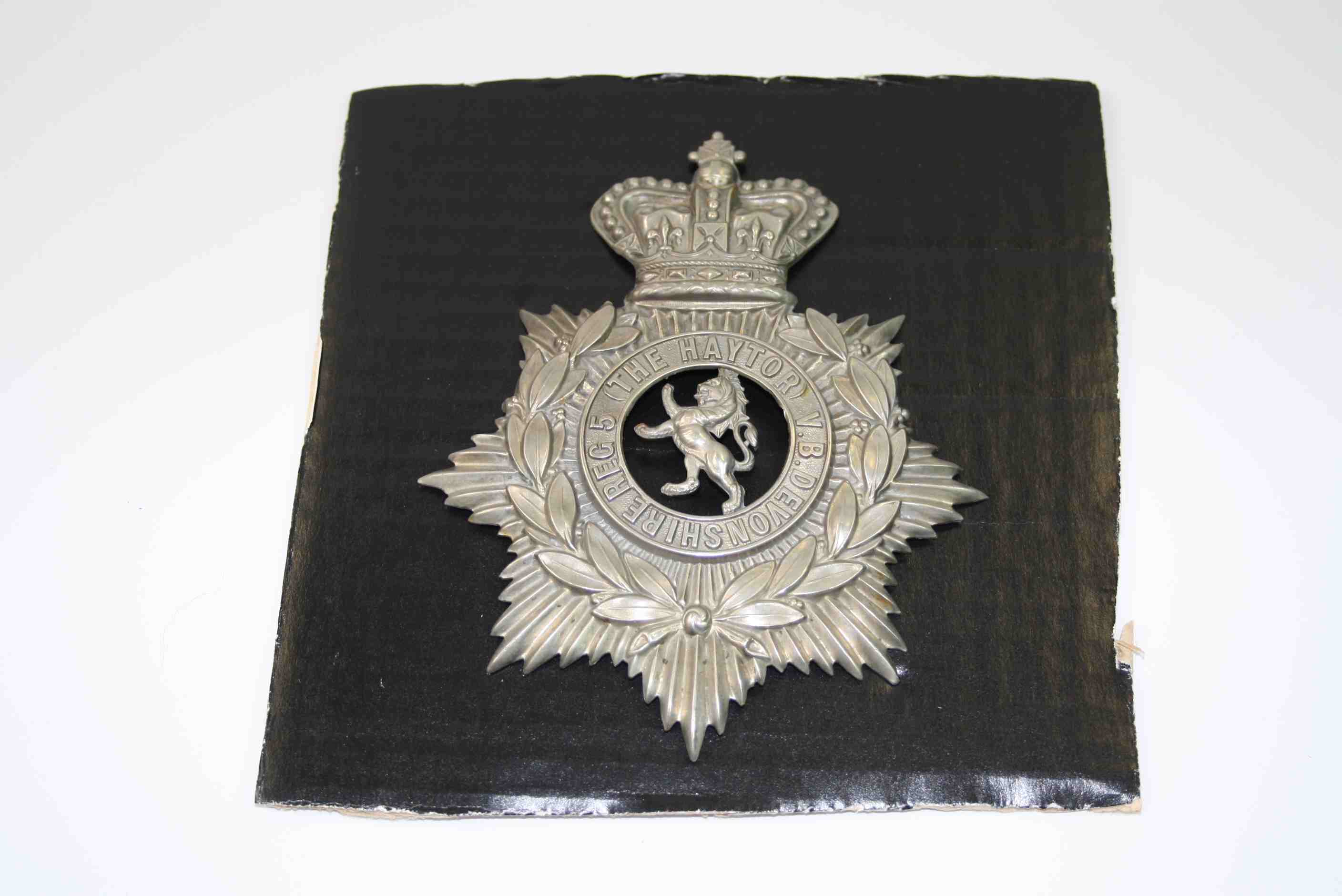 Victorian Badge / Helmet Plate Of The Devonshire Regiment 5th Haytor Volunteer Battalion. At The - Image 3 of 4