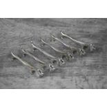 Set of six chrome plated Daschshund dog knife rests, length approximately 9cm