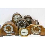 Collection of Six 1930's / 40's Mantle Clocks plus a Retro ' Smiths ' Mantle Clock