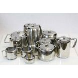 Box of mixed "Old Hall" stainless Steel Kitchen ware, mainly teapots and jugs