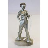 Art Deco Painted Spelter figurine on an Onyx base, stands approximately 9.25 inches high