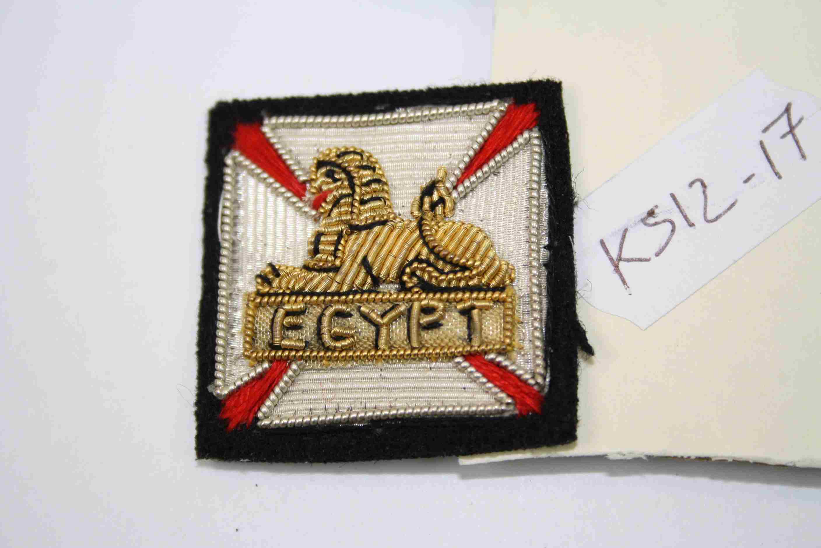 A Gloucestershire Regiment Side Cap Cloth Badge Together With Two Mess Collar Badges. - Image 5 of 5