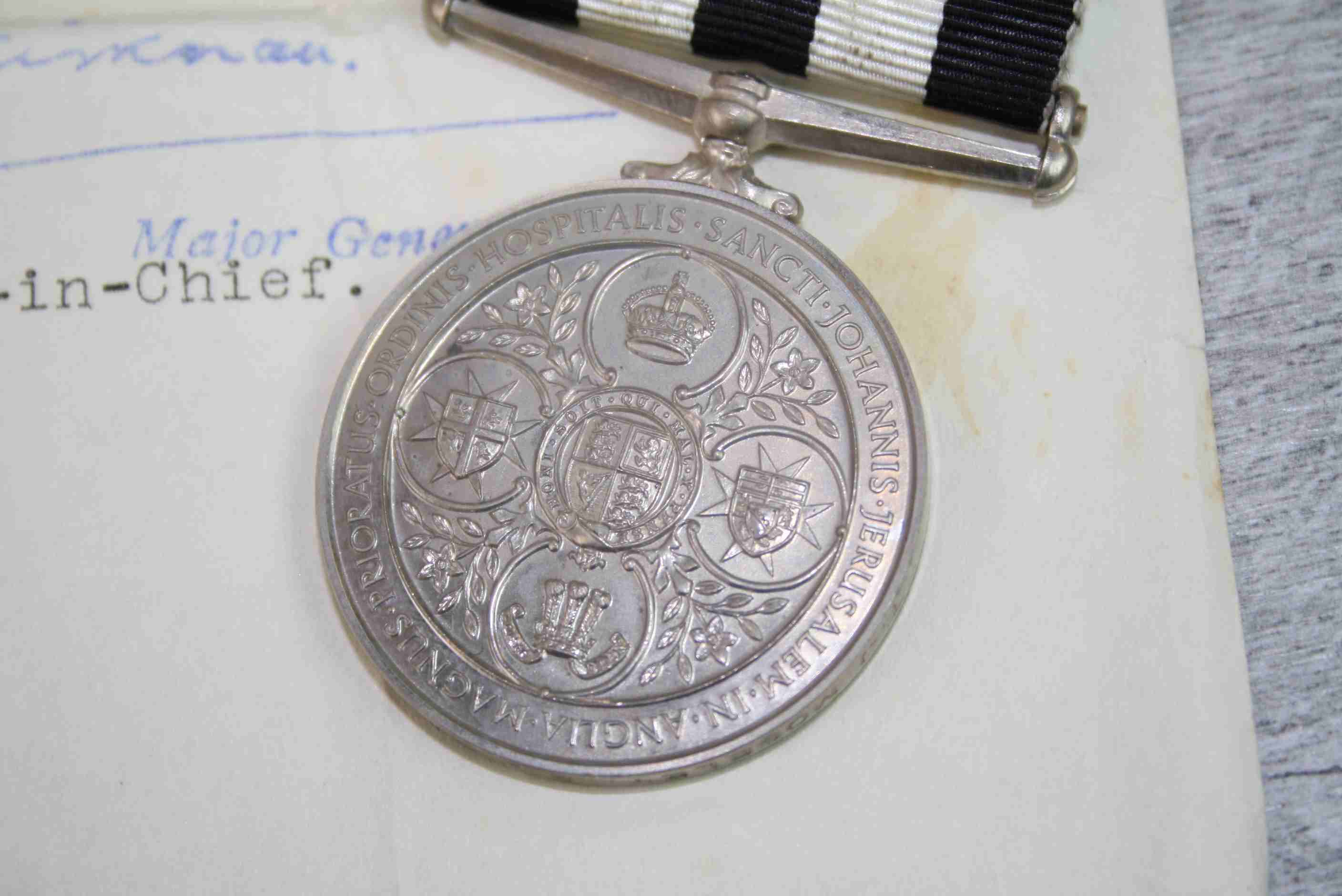 Order of St John Long Service medallion, to T. J. Moseley S.J.A.B. Glos. 1961 with issue paperwork - Image 4 of 5