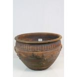 19th century Oriental Terracotta Fish Bowl