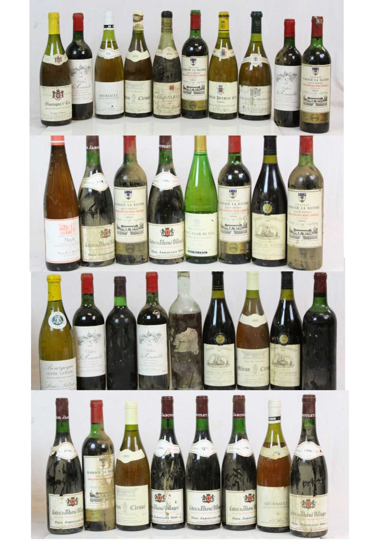 Collection of approximately Thirty Six Bottles of Wine, Red and White dating mainly from 1980's