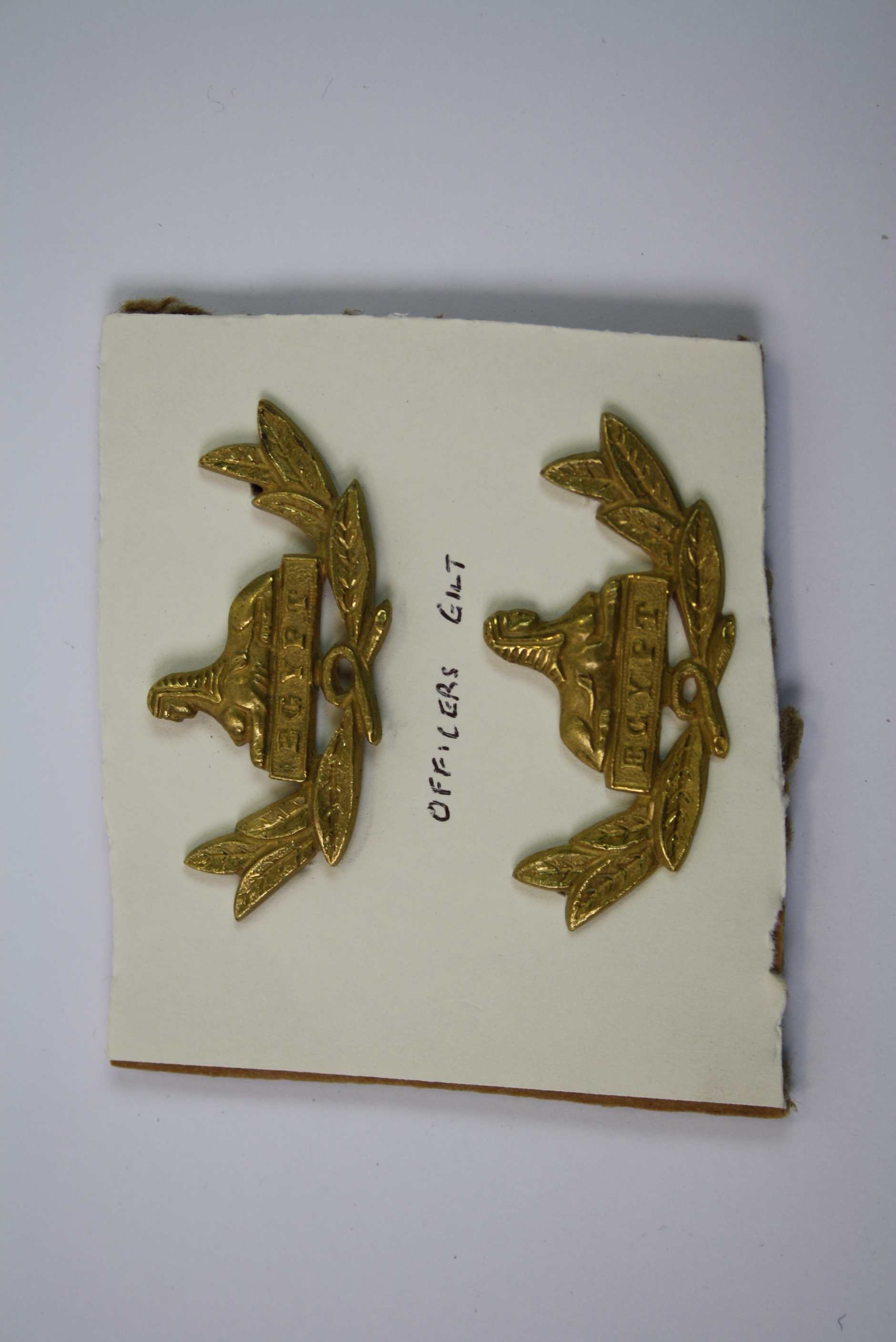 A Pair Of Gloucestershire Regiment Gilt Officers Collar Badges.