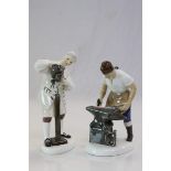 Two Royal Doulton ceramic figurines, "The Wigmaker of Williamsburg" HN2239, & "The Blacksmith of