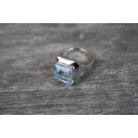 Silver and Blue Topaz Single Stone Ring