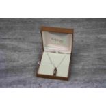 Clogau Gold diamond and silver gilt pendant necklace, the central small round brilliant cut