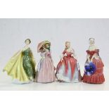 Four vintage Royal Doulton ceramic figurines to include; Miss Demure HN1402, Nicola HN2804,