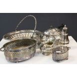 Small collection of vintage Silver plate to include a Teapot