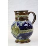 Doulton Lambeth glazed Stoneware Commemorative Jug "Queen Victoria 1837 - 1897", stands approx 19cm