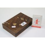 Hardwood Playing Card Box with Brass Inlay depicting Playing Cards