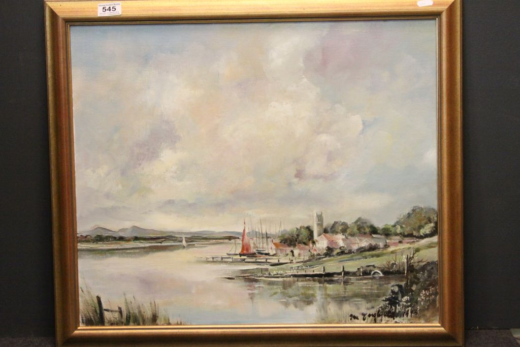 Ira Engelfield, Oil on Canvas Estuary Scene, signed lower and right and dated 1975, 60cms x 49cms,