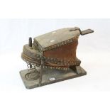 19th Century large foot operated Wood & Leather Bellows, approx 33cm tall at the highest point