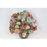 Early 19th century Metal Painted Firescreen in the form of a Floral Display in a Vase, 60cms high