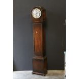 Waring & Gillow 1930's / 40's Oak Cased Grandmother Clock with Silvered Dial, 132cms high