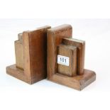 Pair of Art Deco Oak Bookends in the form of Books