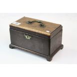 Georgian Wooden Two Section Tea Caddy raised on Bracket Feet