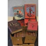 Two boxes of vintage Books to include Victorian Boy's Own Annual, Chums, The Scouts and a set of