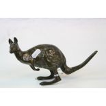 Cast Bronze model of a Kangaroo, stands approx 14.5 cm tall