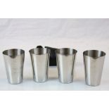 Set of Four Stainless Steel Stacking Stirrup Case in Black Case