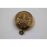 American 1 Tallar gold coin, dated 1853, with pendant attachment