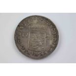 Netherlands Zeeland Silver Double Ducat 1748, Tournai Mint featuring fully armoured Knight with