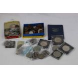 Small collection of vintage UK & World coinage to include Victorian Half Crown, Gothic Florin,