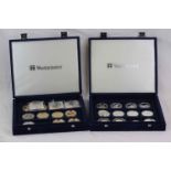 Two Westminster Mint coin boxes of Encapsulated coins to include Commemorative, Pictorial, Concorde,